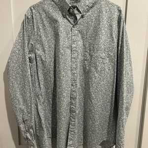 J. Crew Green Casual Button Down Shirt with Floral Print